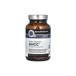 Quality of Life, Kinoko Platinum AHCC, Suplemento de refuerzo inmunitario, 60 cápsulas vegetales