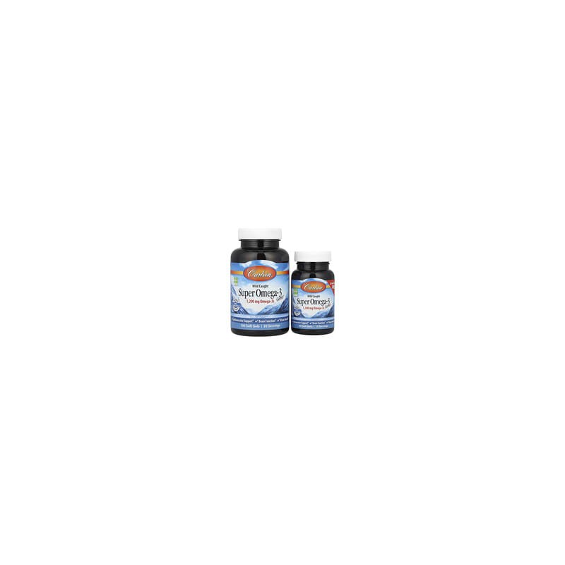 Carlson, Super Omega-3 Gems, Suplemento de omega-3 provenientes de peces capturados en estado salvaje, 1200 mg, 100 + 30 cápsula
