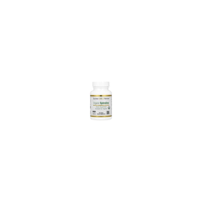California Gold Nutrition, Espirulina orgánica, 1500 mg, 60 comprimidos (500 mg por comprimido)