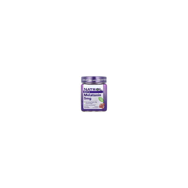 Natrol, Gomitas, melatonina, fresa, 5 mg, 90 unidades