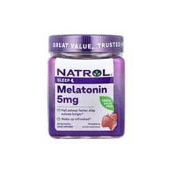 Natrol, Gomitas, melatonina, fresa, 5 mg, 90 unidades