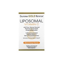 California Gold Nutrition, Vitamina C liposomal, Sabor a naranja, 1000 mg, 30 sobres, 6 ml (0,2 oz. líq.) cada uno