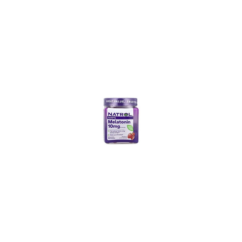 Natrol, Melatonina, Fresa, 10 mg, 90 gomitas (5 mg por gomita)