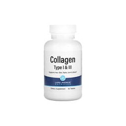 Lake Avenue Nutrition, Colágeno hidrolizado de tipo I y III, 3000 mg, 60 comprimidos (1000 mg por comprimido)