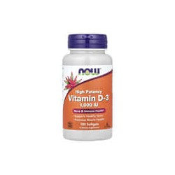 NOW Foods, Vitamina D3, Alta potencia, 1000 UI, 180 cápsulas blandas