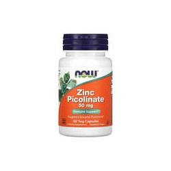 NOW Foods, Picolinato de zinc, 50 mg, 60 cápsulas vegetales (50 mg por cápsula)
