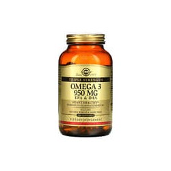 Solgar, Omega-3, EPA y DHA, Concentración triple, 950 mg, 100 cápsulas blandas
