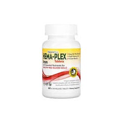 NaturesPlus, Hema-Plex, Hierro con nutrientes esenciales para la salud de los glóbulos rojos, 60 comprimidos de liberación lenta
