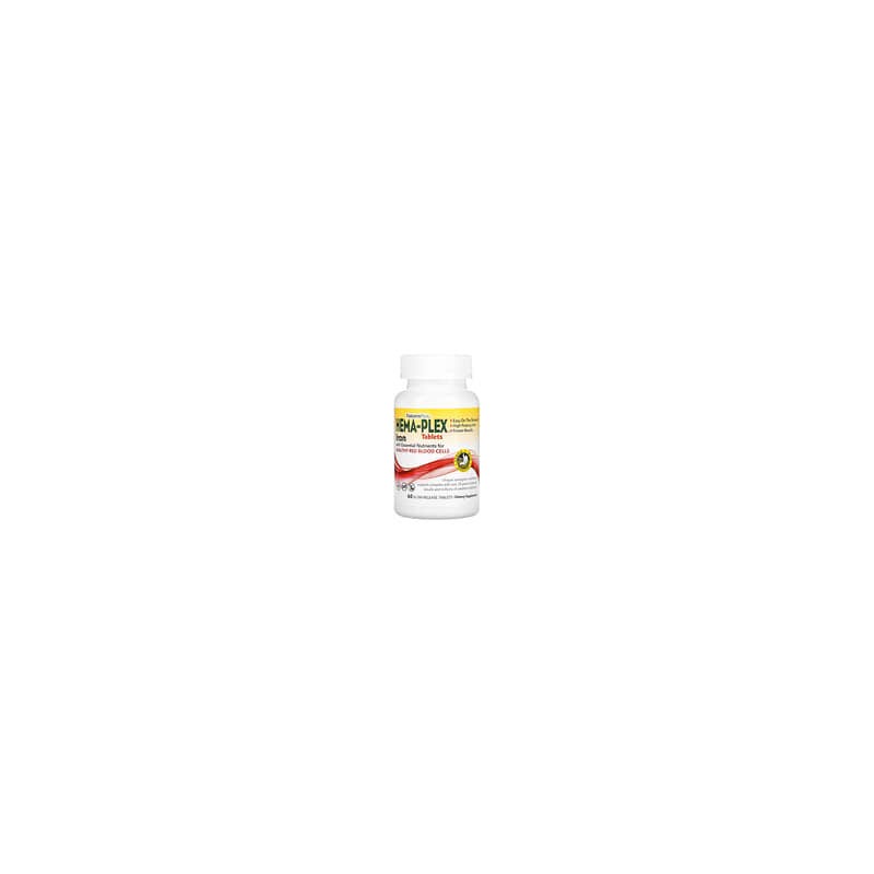 NaturesPlus, Hema-Plex, Hierro con nutrientes esenciales para la salud de los glóbulos rojos, 60 comprimidos de liberación lenta