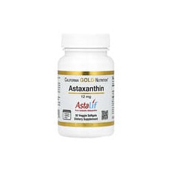 California Gold Nutrition, Astaxantina, Astalif puro proveniente de Islandia, 12 mg, 30 cápsulas blandas vegetales