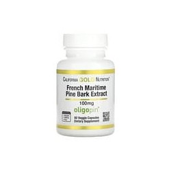 California Gold Nutrition, Extracto de corteza de pino marítimo francés, Oligopin, 100 mg, 60 cápsulas vegetales