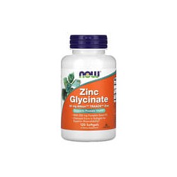 NOW Foods, Glicinato de zinc, 120 cápsulas blandas