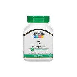 21st Century, Vitamina E, 180 mg (400 IU), 110 cápsulas de gel