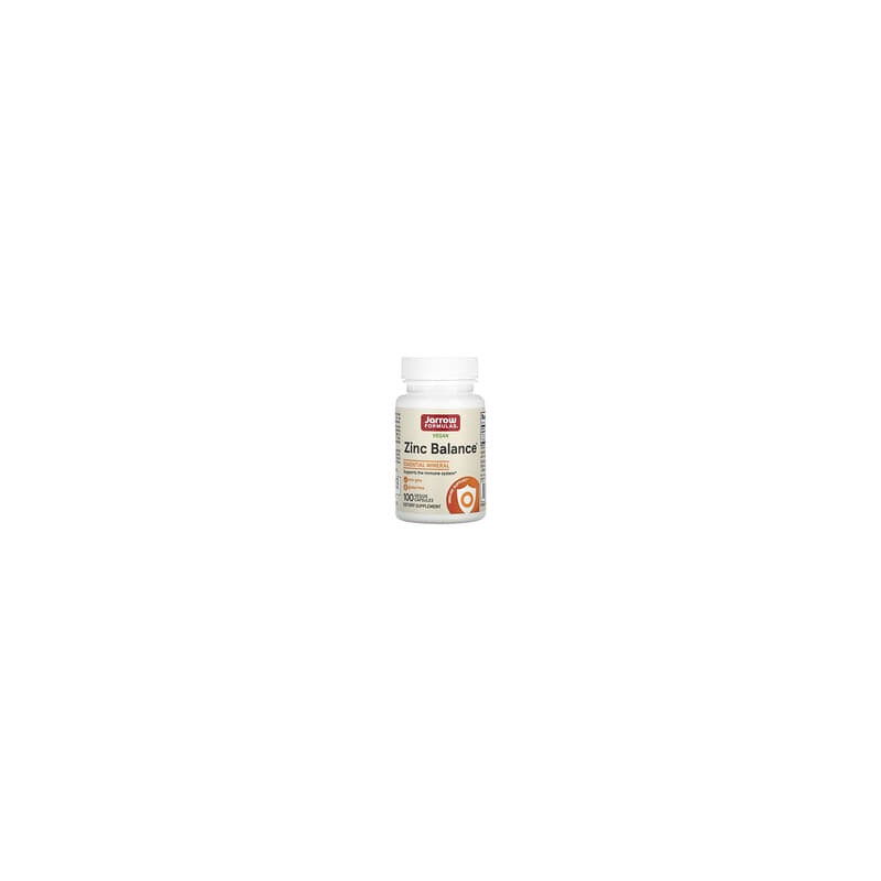 Jarrow Formulas, Zinc Balance, Suplemento vegano para reforzar el sistema inmunitario, 100 cápsulas vegetales