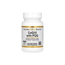 California Gold Nutrition, CoQ10 con PQQ, 100 mg, 60 cápsulas blandas vegetales