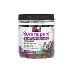 Force Factor, Somnapure®, Gomitas de melatonina de excelente sabor, Bayas de ensueño, 10 mg, 120 gomitas (5 mg por gomita)
