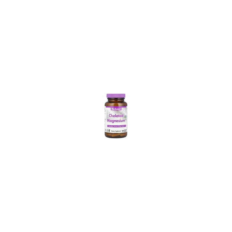 Bluebonnet Nutrition, Magnesio quelado, 200 mg, 120 cápsulas vegetales (100 mg por cápsula)