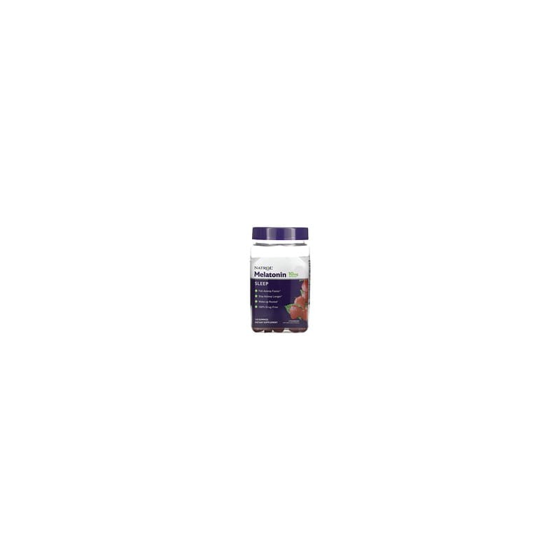 Natrol, Melatonina, Suplemento para conciliar el sueño, Fresa, 10 mg, 140 gomitas (5 mg por gomita)
