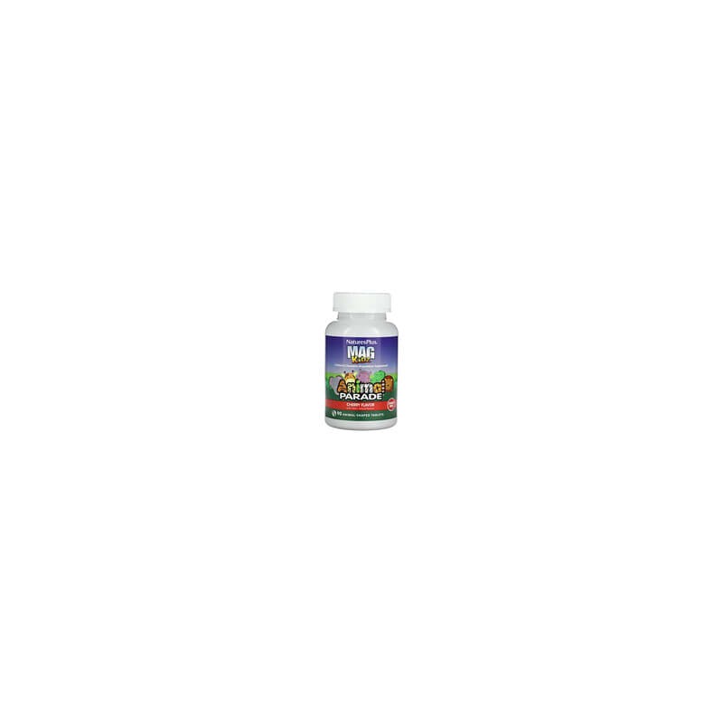 NaturesPlus, MagKidz, Animal Parade, Magnesio masticable para niños, Cereza, 90 comprimidos con forma de animales