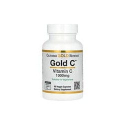 California Gold Nutrition, Gold C, Vitamina C verificada por la Farmacopea de EE. UU. (USP), 1000 mg, 60 cápsulas vegetales