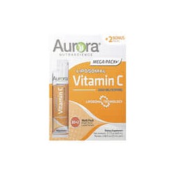 Aurora Nutrascience, Vitamina C liposomal Mega-Pack+, 3000 mg, 32 sobres, 20 ml (0,68 oz. líq.) cada uno