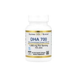 California Gold Nutrition, Aceite de pescado DHA 700, Ultraconcentrado, 1000 mg, 30 cápsulas blandas de gelatina de pescado