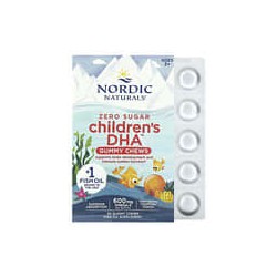 Nordic Naturals, Gomitas masticables con DHA para niños, De 3 años en adelante, Ponche tropical, 600 mg, 30 gomitas