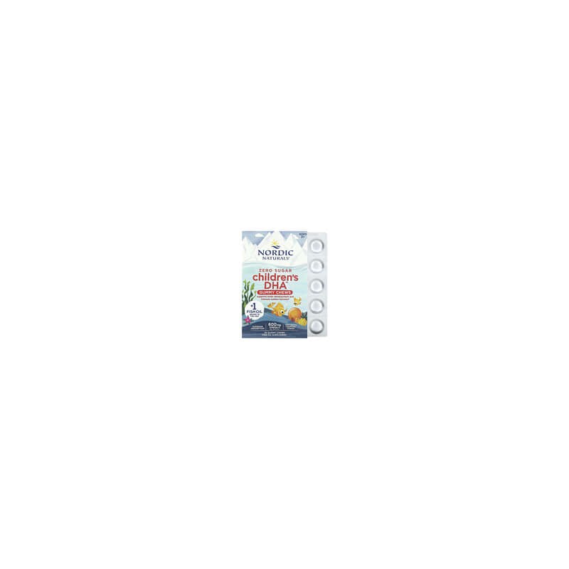 Nordic Naturals, Gomitas masticables con DHA para niños, De 3 años en adelante, Ponche tropical, 600 mg, 30 gomitas