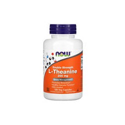NOW Foods, L-teanina de doble concentración, 200 mg, 120 cápsulas vegetales