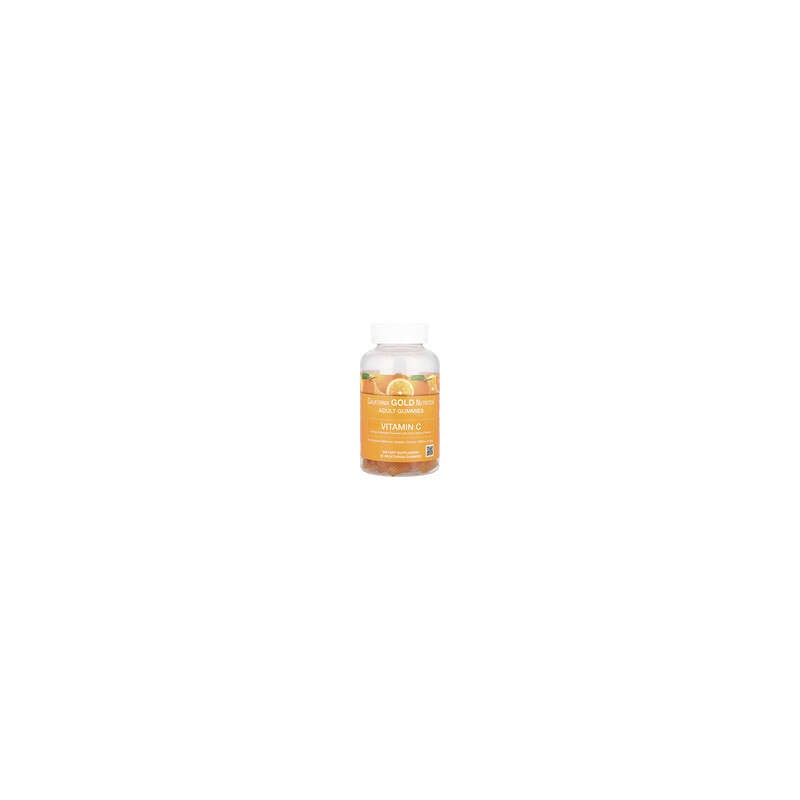 California Gold Nutrition, Gomitas con vitamina C, Sabor natural a naranja, Sin gelatina, 90 gomitas