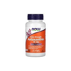 NOW Foods, Astaxantina, 10 mg, 60 cápsulas blandas