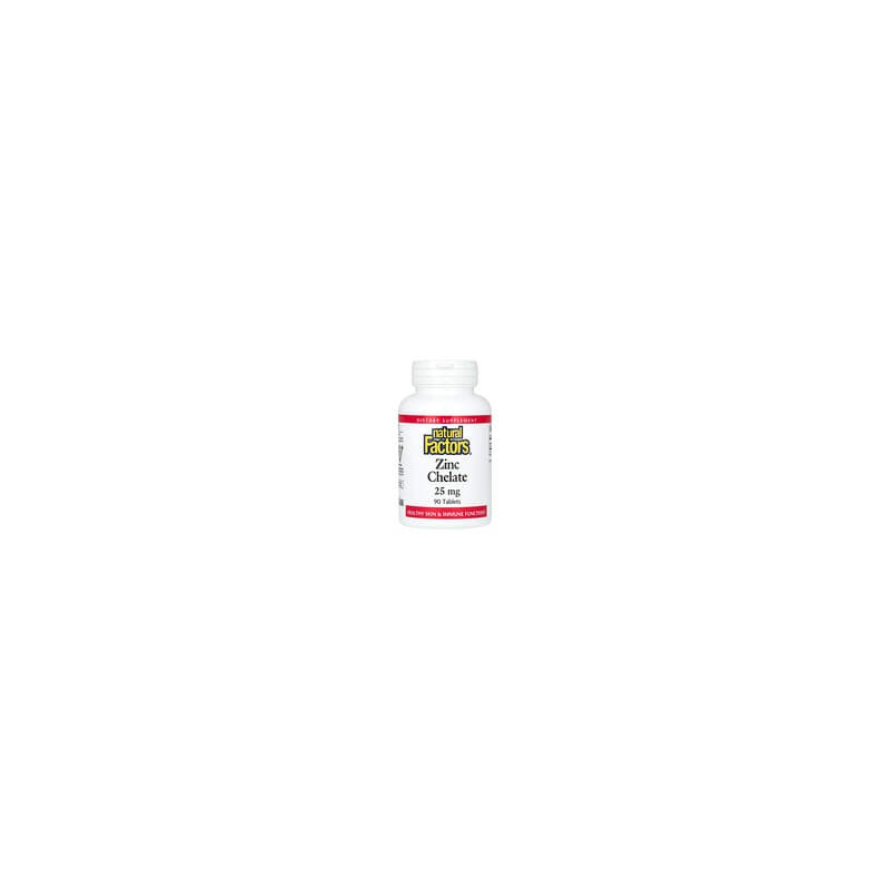 Natural Factors, Quelato de zinc, 25 mg, 90 comprimidos