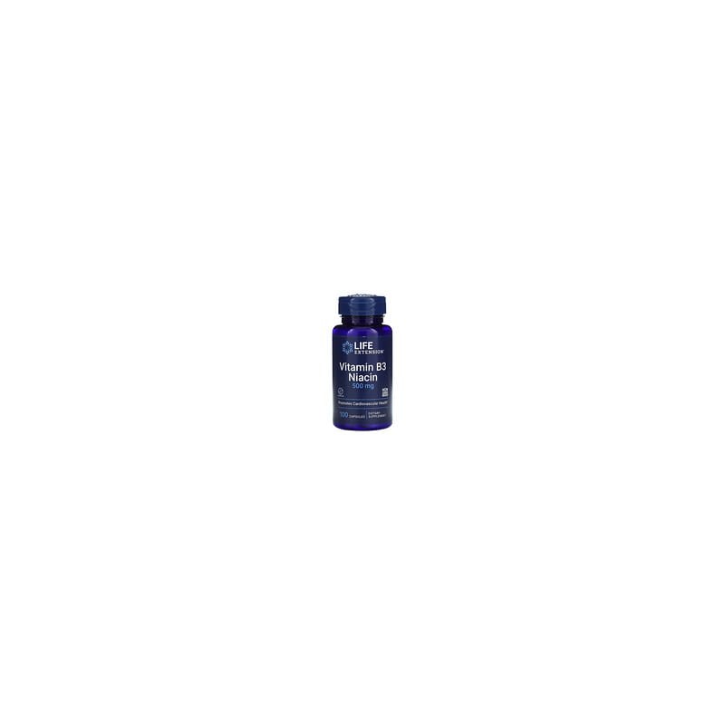 Life Extension, Vitamina B3 y niacina, 500 mg, 100 cápsulas