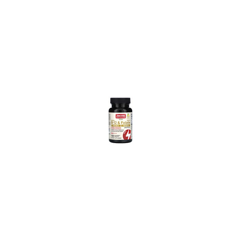 Jarrow Formulas, Metil B12 y metilfolato veganos, Concentración extra, Limón, 100 comprimidos masticables