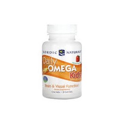Nordic Naturals, Daily Omega Kids, Suplemento diario con omega para niños, Sabor natural a frutas, 30 cápsulas blandas
