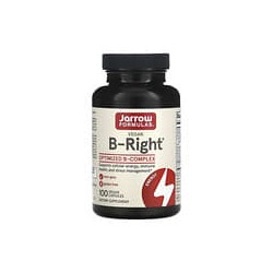 Jarrow Formulas, B-Right, Suplemento con complejo de vitaminas B, 100 cápsulas vegetales