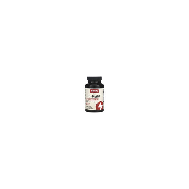 Jarrow Formulas, B-Right, Suplemento con complejo de vitaminas B, 100 cápsulas vegetales