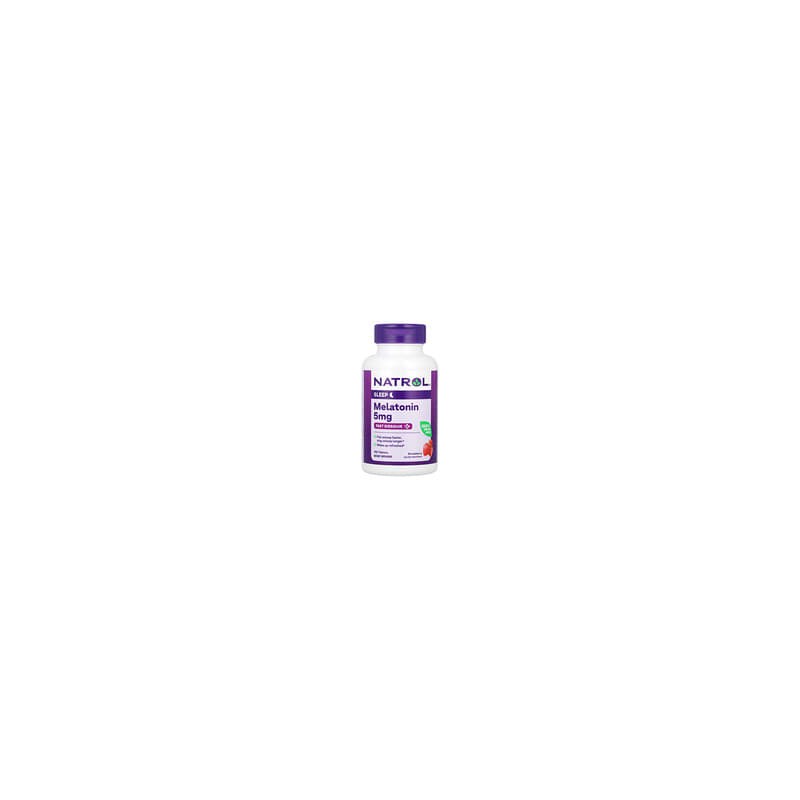 Natrol, Melatonina, Disolución rápida, Concentración extra, Fresa, 5 mg, 150 comprimidos