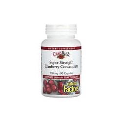 Natural Factors, CranRich, Superconcentración, Concentrado de arándano rojo, 500 mg, 90 cápsulas