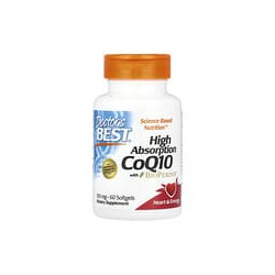 Doctor's Best, Coenzima Q10 de alta absorción con BioPerine, 100 mg, 60 cápsulas blandas