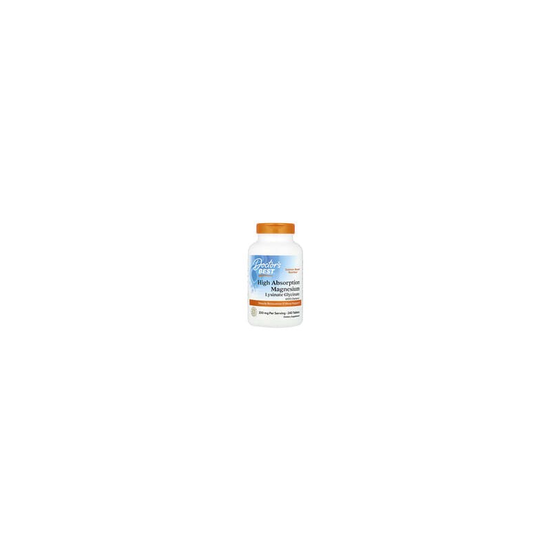 Doctor's Best, Magnesio de alta absorción, 200 mg, 240 comprimidos (100 mg por comprimido)