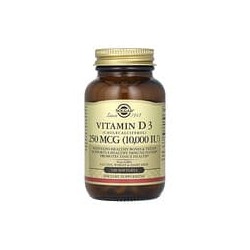 Solgar, Vitamina D3 (colecalciferol), 250 mcg (10.000 UI), 120 cápsulas blandas