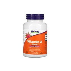 NOW Foods, Vitamina A, 25.000 UI, 250 cápsulas blandas