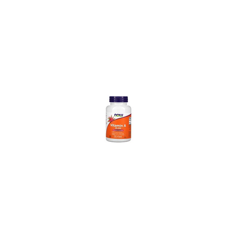 NOW Foods, Vitamina A, 25.000 UI, 250 cápsulas blandas
