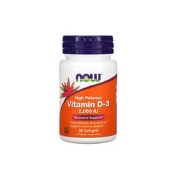NOW Foods, Vitamina D3, 2000 UI, 30 cápsulas blandas
