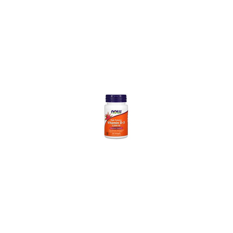 NOW Foods, Vitamina D3, 2000 UI, 30 cápsulas blandas