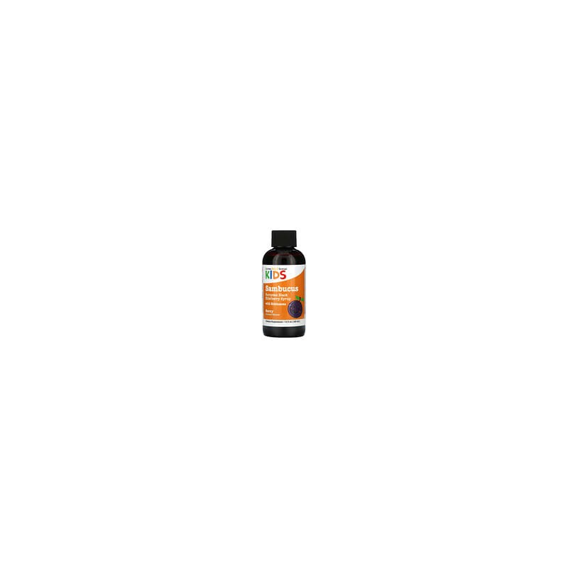 California Gold Nutrition, Sambucus para niños, Jarabe de saúco negro europeo con equinácea, 120 ml (4 oz. líq.)