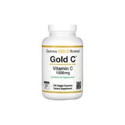 California Gold Nutrition, Gold C, Vitamina C verificada por la Farmacopea de EE. UU. (USP), 1000 mg, 240 cápsulas vegetales
