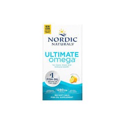 Nordic Naturals, Ultimate Omega, Suplemento de aceite de pescado con omega-3, Limón, 1280 mg, 180 cápsulas blandas (640 mg por c