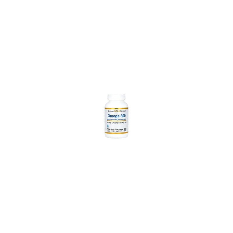 California Gold Nutrition, Omega 800, Aceite de pescado con omega-3 ultraconcentrado, En forma de triglicéridos KD-Pür, 1000 mg,
